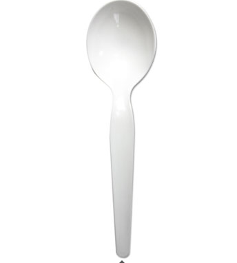 White Heavyweight Soup Spoon